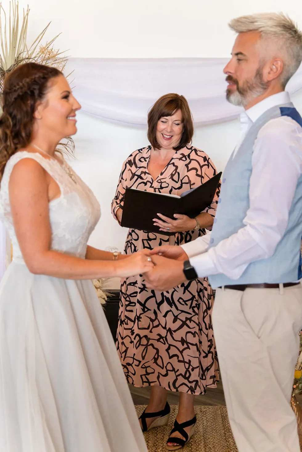 wedding celebrant ceremony with bride and groom